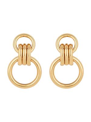 latest fashion stylish gold plated simple geometric chunky dangle earrings for women/girls  2