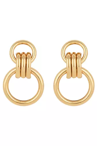 latest fashion stylish gold plated simple geometric chunky dangle earrings for women/girls 