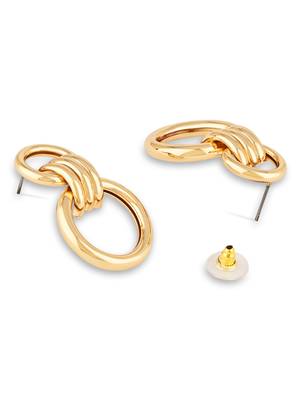 latest fashion stylish gold plated simple geometric chunky dangle earrings for women/girls  3