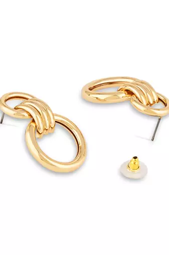 latest fashion stylish gold plated simple geometric chunky dangle earrings for women/girls 