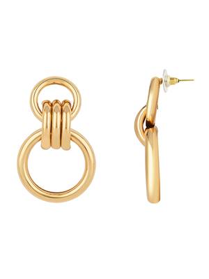latest fashion stylish gold plated simple geometric chunky dangle earrings for women/girls  4