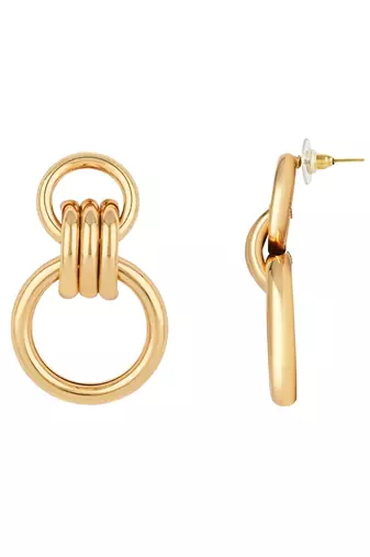 latest fashion stylish gold plated simple geometric chunky dangle earrings for women/girls 