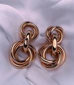 latest fashion trendy stylish gold plated geometric twisted  chunky dangle earrings for women/girls