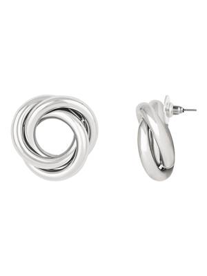 latest fashion trendy stylish silver plated geometric twisted chunky stud earrings for women and girls  4
