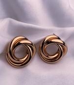 latest fashion trendy stylish gold plated geometric twisted chunky stud earrings for women and girls (e3191fl)