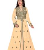 Begie color luxurious Handmade Moroccan Kaftan with hijjab