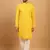 Yellow chikankari embroidery cotton kurta embellish work