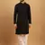 Black chikankari embroidery cotton kurta embellish work with aligarh pajama