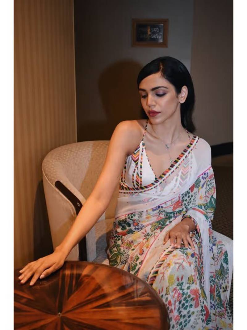 Multi Colour Printed Saree With Blouse 