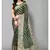 Bottale Green   Printed Chevron Chiffon Saree With Blouse Piece