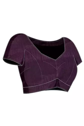 Purple Embellished Tissue Saree With Blouse Piece