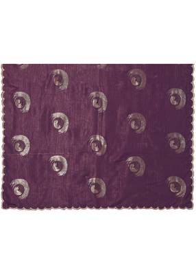 Purple Embellished Tissue Saree With Blouse Piece 5