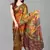 Mustard  Printed Forest Chiffon Saree With Blouse Piece