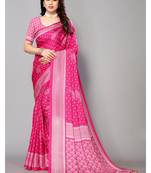 Maharani  Printed Moss Chiffon Saree With Blouse Piece