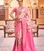 Charcoal::Multicolour Printed Silk Blend Saree With Blouse Piece