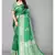 Green Printed Moss Chiffon Saree With Blouse Piece