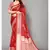 Red  Printed Moss Chiffon Saree With Blouse Piece