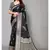 Black  Printed Moss Chiffon Saree With Blouse Piece