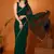 Fabmora Georgette Plain Bottle Green Saree