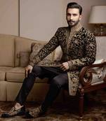 Black embroidered sherwani