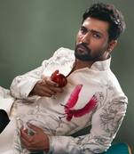 Ivory matka silk digital print floral bandhgala