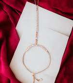 Gold plated cz stone ring bracelet