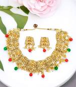 Gold plated filigree party necklace set