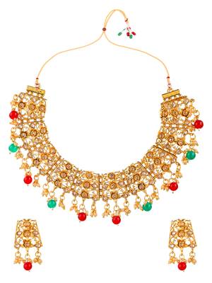 Gold plated filigree party necklace set 2