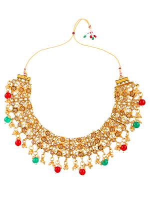 Gold plated filigree party necklace set 3