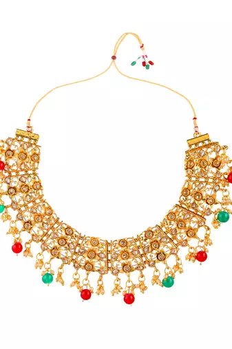 Gold plated filigree party necklace set
