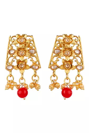 Gold plated filigree party necklace set