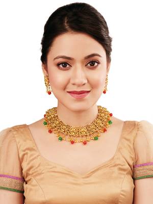 Gold plated filigree party necklace set 5