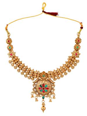 Gold plated filigree cz stone necklace set 3
