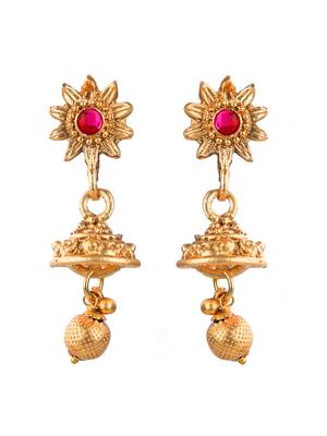 Gold plated traditional cz stone necklace set 4