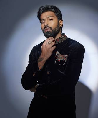 Black silk velvet machine embroidered bandhgala 3
