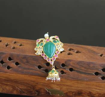 Designer gold plated kempu pendant 1
