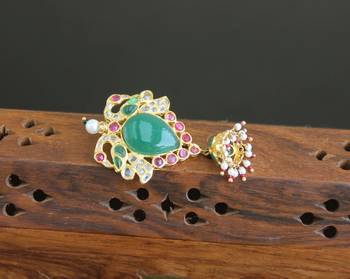Designer gold plated kempu pendant 2