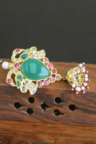 Designer gold plated kempu pendant
