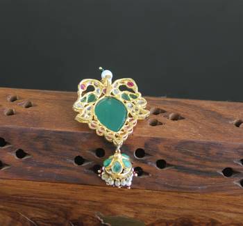 Designer gold plated kempu pendant 3
