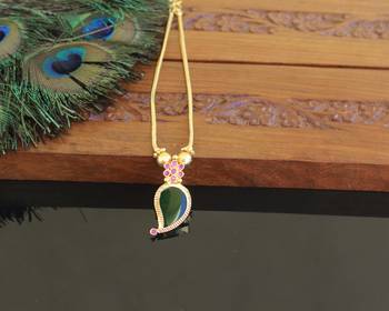 Kerala traditional gold plated mango palakka necklace 1