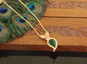 Kerala traditional gold plated mango palakka necklace 2