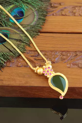 Kerala traditional gold plated mango palakka necklace