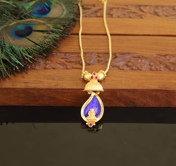 Kerala traditional gold plated temple palakka necklace 1