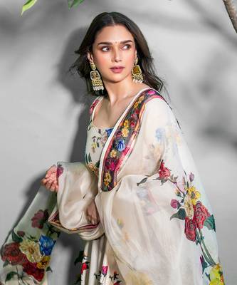 Ivory chanderi silk cotton anarkali set 4