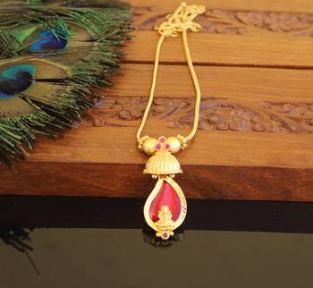 Kerala traditional gold plated temple palakka necklace 1