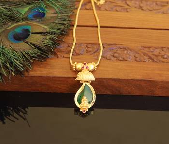 Kerala traditional gold plated temple palakka necklace 1