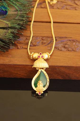 Kerala traditional gold plated temple palakka necklace