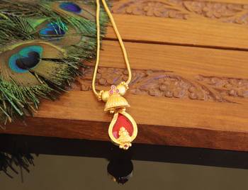 Kerala traditional gold plated temple palakka necklace 2