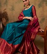 Green Weaving Banarasi Silk Lehenga With Blouse 