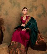 Pink Weaving Banarasi Silk Lehenga With Blouse 